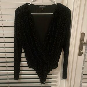 Express Black Leopard Print Onesie